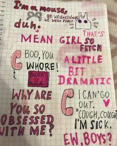 a notebook with some writing on it