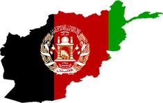 the map of afghanistan with flag colors and coat of arms on white background stock photo