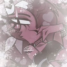 a drawing of a girl with snowflakes on her face