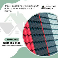 an advertisement for roofing company