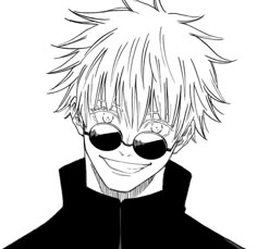 a black and white drawing of a man with sunglasses on his face, looking at the camera