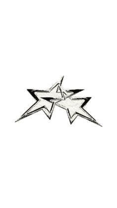 two white stars with black outline on a white background