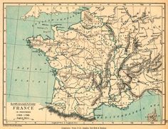 an old map of france in the 19th century