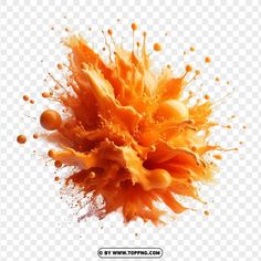 an orange liquid splashing on top of a white background
