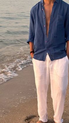 Lenin Shirts, Night Beach Outfit Men, Boat Outfits Men, Old Money Beach Men, Beach Outfits Guys, Coastal Outfit Men, Outfit Pool Party Hombre, Summer Boat Party Outfit, Ibiza Outfit Men