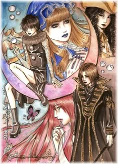 Malice Mizer Anime, Malice Mizer Drawing, Malice Mizer Vocaloid, Malice Mizer Fanart, Lareine Kamijo, Visual Kei Art, Vkei Fanart, Malice Mizer Cover, Malice Mizer Manga Panels