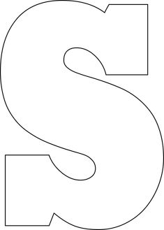 the letter s is shown in black and white with an outline for it to be used as