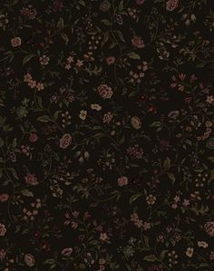 a black background with pink and purple flowers on it's sides, all over the surface