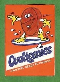 an orange and blue advertisement for quteenes on a green surface with yellow stars around it