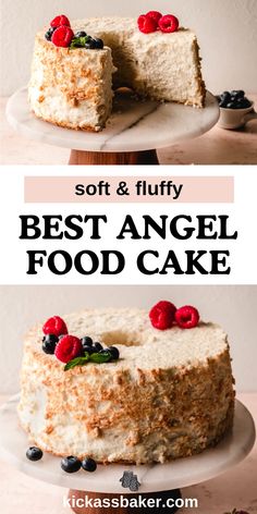 the best angel food cake with berries on top