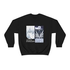 Neon Genesis Evangelion, Sew-in Labels, Ribbed Knit, Crew Neck Sweatshirt, Neon, Loose Fitting, Crew Neck, Pure Products, Knitting