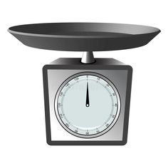 a weight scale with an empty plate on top