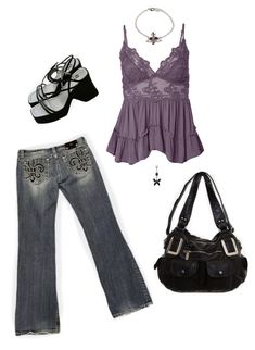 2010s Fasion, 2000-2010 Fashion, Y2k 2010 Outfits, 2010s Aesthetic Fashion, 2010s Fashion Outfits, 2000s Twilight Fashion, 2006 Lace Cami Outfit, Purple 2000s Outfit, 2000s Fashion Purple