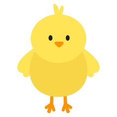 a yellow chicken with black eyes standing on its hind legs
