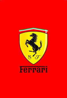 the ferrari logo on a red background