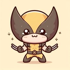 a cartoon character is standing with his hands in the air