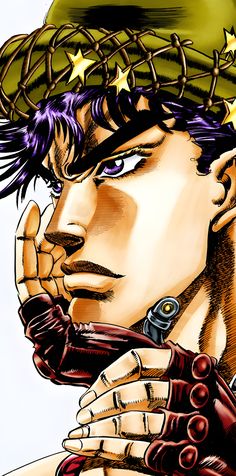 a drawing of a man wearing a hat and holding his hand up to his face