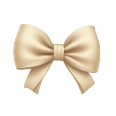 a beige bow on a white background