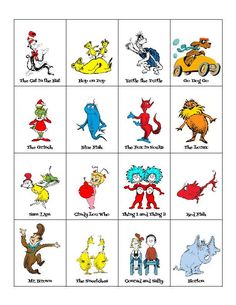 the dr seuss and the cat in the hat game is shown with different characters