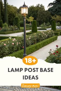 a lamp post with the words 18 + lamp post base ideas