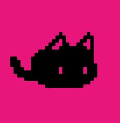 an image of a black cat on a pink background with the words, i love cats