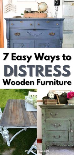 Want to add a rustic touch to your DIY furniture makeovers? Check out these 7 easy upcycled furniture techniques to distress furniture! We'll show you how to distress wood furniture step by step, perfect for creating your own farmhouse decor. From dressers to tables, learn how to distress furniture in any shade you like. DIY furniture easy, DIY home décor 