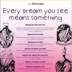 a poster with words on it that says, every dream you see means something else