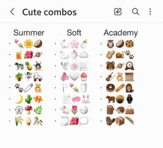 an iphone screen showing the different types of items that are in each language, and how to use them