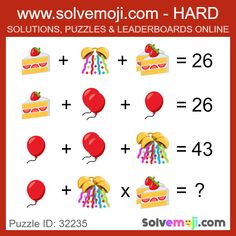 an image of a puzzle game with balloons and cakes on it, which is missing the