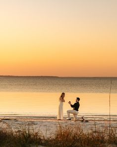 The sweetest evening and the prettiest sunset for Greyson + Jenna’s proposal 🩷💍 Proposal Ideas Surprise, Proposing Ideas, Engagement Proposals, Beach Wedding Proposal Ideas, Engagement Ideas Proposal Surprise, Dreamy Proposal Aesthetic, Simple Proposal Ideas Beach, Proposal Ideas Sunset, Engagement Places