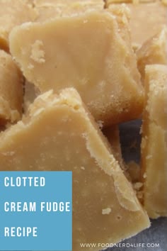 homemade ice cream fudge recipe cut into cubes and stacked on top of each other