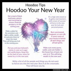 Hoodoo Beginner, Hoodoo For Beginners, Hoodoo New Years, New Year's Hoodoo Traditions, Hoodoo Tips, Hoodoo Heritage Month, How To Celebrate New Year's Hoodoo, Explore Hoodoo Practices, Hoodoo How We Do