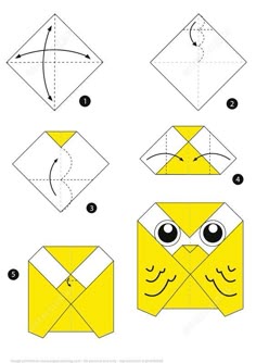 how to make an origami envelope with eyes and nose step by step instructions