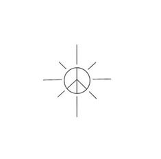 the peace symbol is drawn in black and white