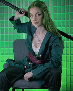 a man face this photo generation Female Zoro Costume, Zoro Costume Women, Zoro Halloween Costume Girl, Zoro Cosplay Women, Zoro One Piece Cosplay Female, Zoro Women Cosplay, Female Zoro Cosplay, Genderbent Zoro Cosplay, Fem Zoro Cosplay