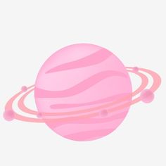 an image of a pink ball with saturn in the background and three rings around it