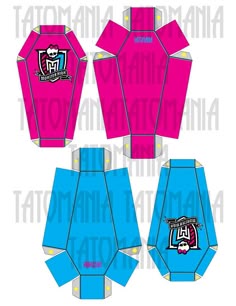 the front and back sides of an origami paper model, with different designs on it