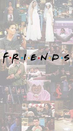 a collage of photos with the words friends on them and people in their wedding gowns