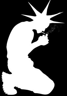 Punk Rock Silhouette, Punk Silhouette, Y2k Silhouette, Graffiti Silhouette, Punk Stencils, Punk Stencil, Punk Stencil Art, Playboi Carti Silhouette, Mf Doom Poster Black And White