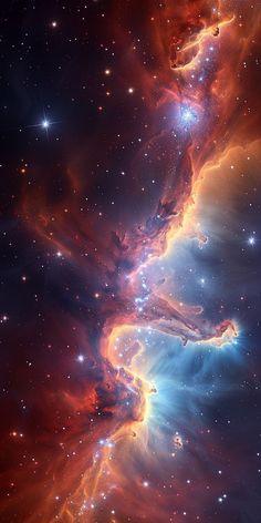 an image of some very pretty stars in the night sky with many colors and shapes