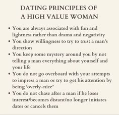 Dating Standards List, High Value Woman Tips, Dating Standards, Qualities Of A High Value Woman, What Is A High Value Woman, Feminine Dating, Being A High Value Woman, A High Value Woman, Feminine Energy Dating Tips
