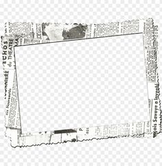 an old newspaper frame with torn edges