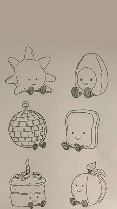 an image of some cartoon characters drawn on paper