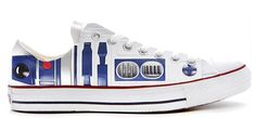 R2D2 Droid style wars in the stars illustration custom R2d2 Shoes, Star Wars Converse Shoes, Custom R2-d2 Sneakers, R2-d2 Themed Slip-on Shoe, Custom Star Wars Sneakers Design, Star Wars Custom Painted Shoes, Star Wars Themed Shoes, Star Wars Themed Footwear, Hand-painted Star Wars Sneakers