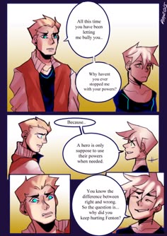 the comic strip shows two people talking to each other