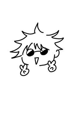 the face of a cartoon character drawn in black and white