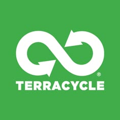the logo for terracycle with an arrow pointing up to it's left side