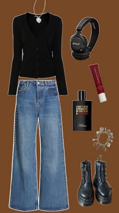 Doc Martens Outfit With Jeans, Fits With Doc Martens, Docs And Jeans Outfit, Doc Marten Jeans Outfit, Boygenius Inspired Outfit, Concert Outfit Ideas Boygenius, Doc Martens Outfit Jeans, Rockstar Gf Fall Outfits, Jeans Doc Martens Outfit