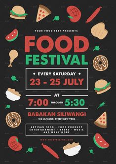 the food festival is coming to town on saturday, july 23rd and 25th at 7 30 pm