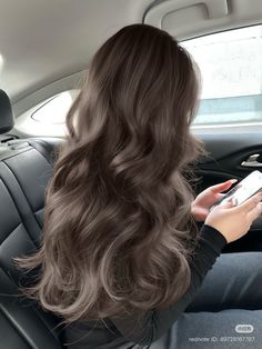 Muted Chocolate Brown Hair, Bark Brown Hair, Dream Brown Hair, Dark Ashy Hair Color, Haircuts With Extensions, Silvery Brown Hair, Full Ash Brown Hair, Long Cool Brown Hair, Dark Ash Brunette Hair